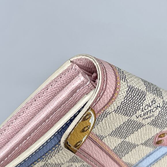 Louis Vuitton Damier Azur Summer Trunk Portefeuille Sarah Long Wallet - Picture 6 of 16